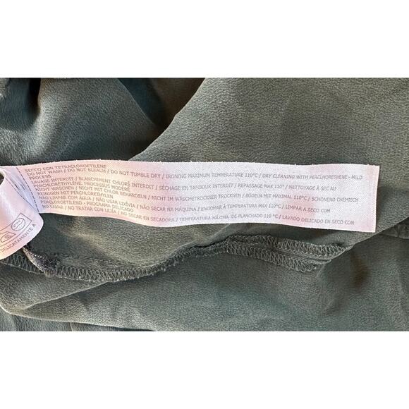 Twinset Simona Barbieri Silk Tie Neck Blouse Size 42 (Small) Women’s Green - Picture 5 of 8